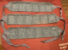8mm Mauser Bandoliers, Blue Cloth, Good Condition For Their Age, Set Of Three