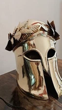 Medieval Brass Helmet Greek Corthian Helmet With Brass Leaf helmet