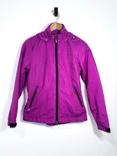 Brugi Magenta Zip Up Hooded Running Performance Rain Ski Jacket Women’s Size S