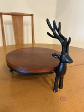 Iron & Wood Reindeer Charcuterie Board Cheese Serving Tray Appetizer Platter