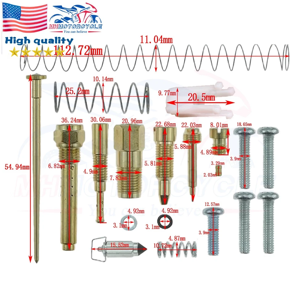 2x Carburetor Repair Rebuild Kit For Kawasaki Prairie Brute Force650 KVF650 -US - Image 3 of 4