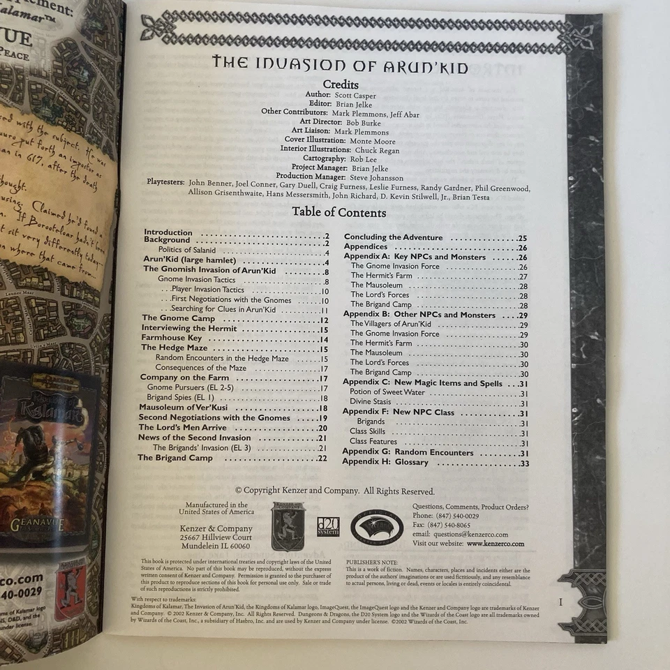 D&D The Invasion of Arun'Kid Kingdoms of Kalamar Dungeons & Dragons 2002 D20 Foto 3 de 3