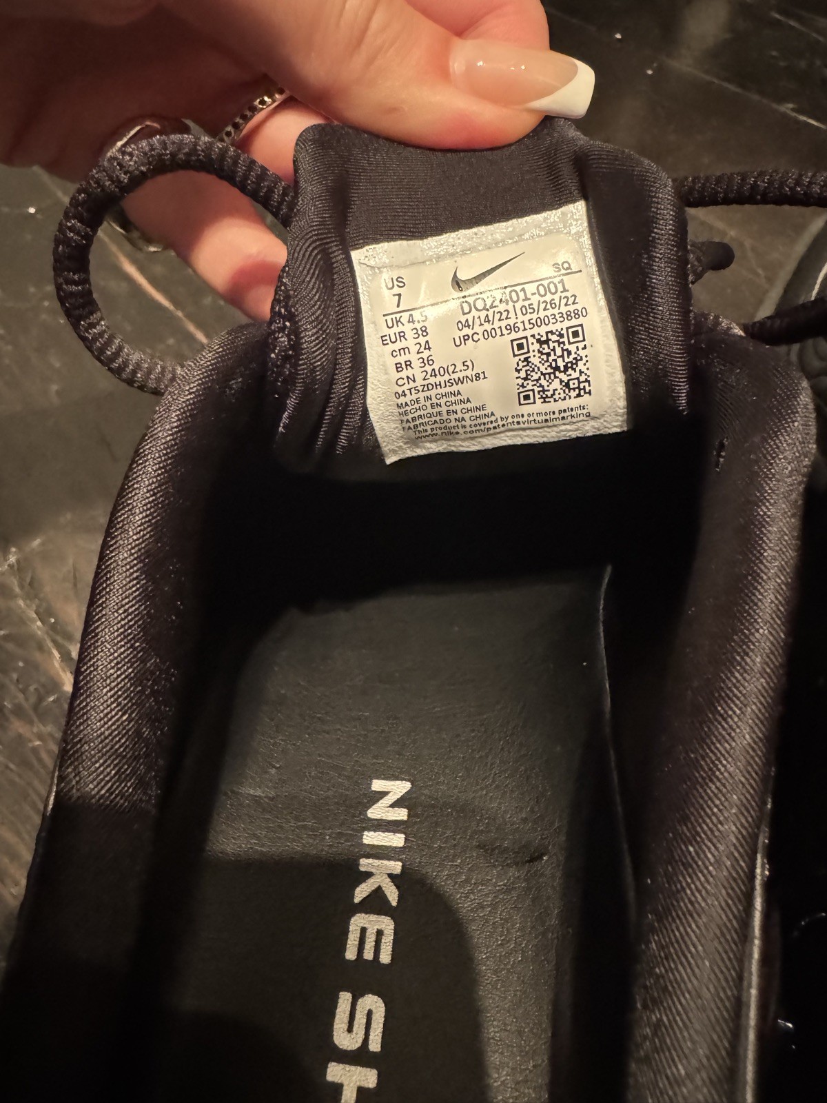 NWOB Women’s Nike Shox Martine Rose Size 7 (DQ2401-001) Black Sneakers