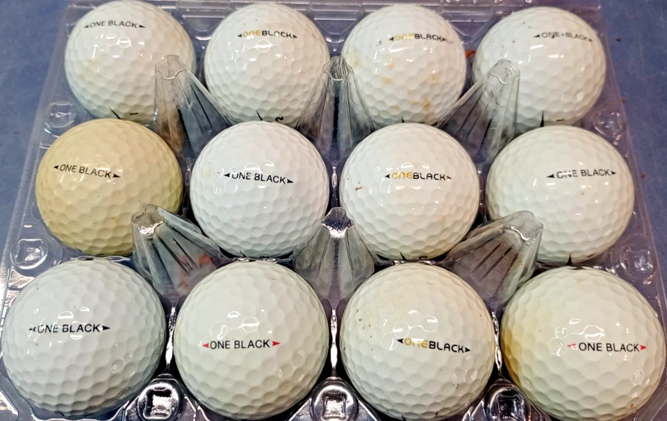 12 pelotas de golf Nike One negras 3A/4A blancas usadas (1 docena) Foto 2 de 4
