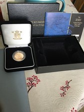 2001 QEII Gold Proof Sovereign with COA