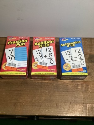 Fun Flash Cards By Trend Ages 6+ And Ages 7+ Addition, Subtraction, Fractions