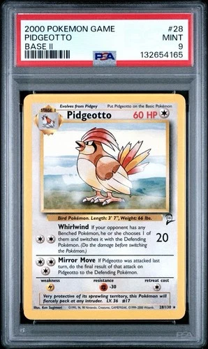 2000 Pokemon Base 2 # 28 Pidgeotto PSA 9 Card MINT! Trusted Seller Free Shipping