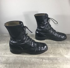 Motorcycle Biker Mens Work Soft Toe Boots 8.5 Combat 80s Vtg Punk Grunge Leather