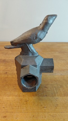 Fence Post Corner Cap with Bird Decor. Vintage. Metal.