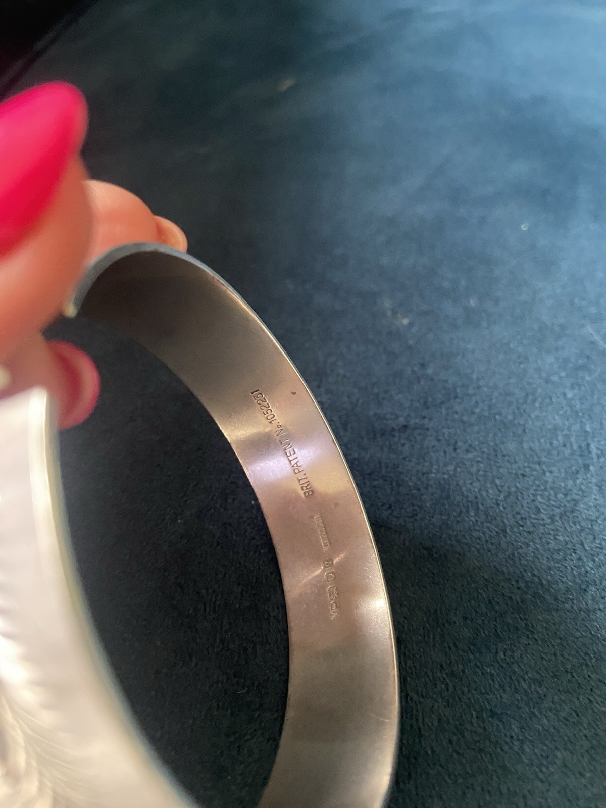 Vintage Solid Silver 1970s Chunky Bangle Hallmark… - image 6