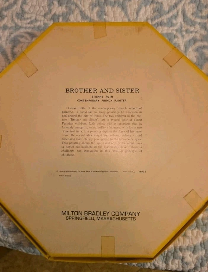 Octagonal Puzzle by Etienne Roth. Vintage Brother and Sister Milton Bradley - Image 2 of 2