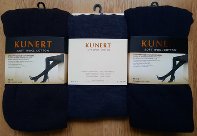 Kunert Damen Strumpfhose ''SOFT WOOL COTTON'' Gr. 49-51 3 Paar IV Size.