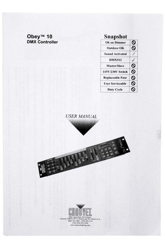 Chauvet DJ OBEY10 DMX-512 DMX Lighting Controller For Church Stage Performance - Picture 8 of 9