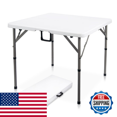 Byliable 34 Square Folding Card Table Fold-In-Half Utility Dining Portable
