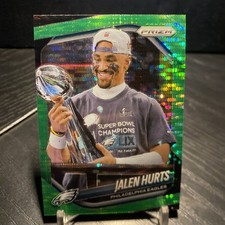 2025 Prizm Jalen Hurts Super Bowl Trophy Green Pulsar Prizm!!