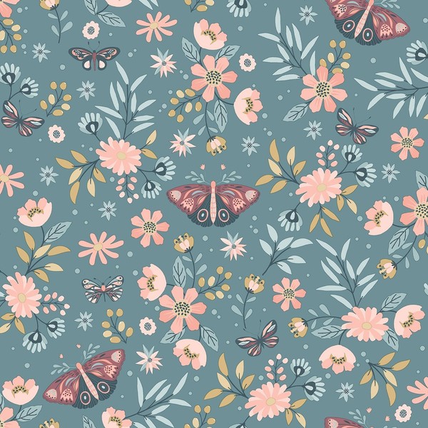 Muriva Sweet Meadow Blumen Tapete Teal Kinderzimmer Muriva M58104-image