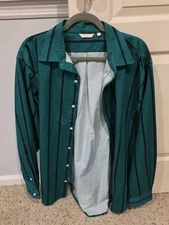 Aime Leon Dore Striped Overshirt - Parasailing Green - Large