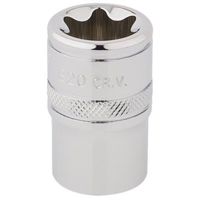 Draper Inverted Torx Star Socket 1/2'' Sq Dr E20 Chrome 34345