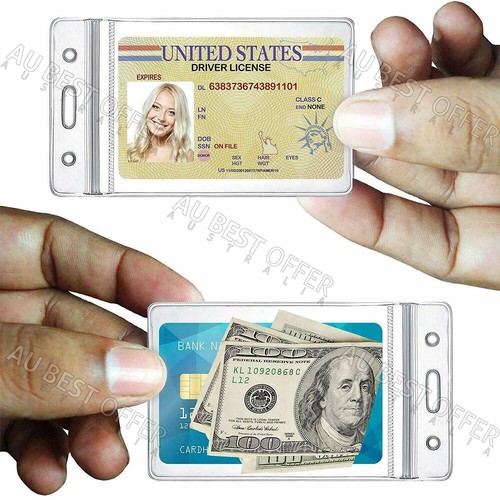 Clear Plastic ID Card Holder Pouch 20PCS PVC Lanyard Work Badge Zip Lock AUS - Picture 7 of 11