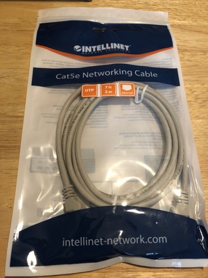 NEW Intellinet 318976 Cat.5e U/UTP Patch Network Cable 7ft CAT5e UTP Cbl Gray