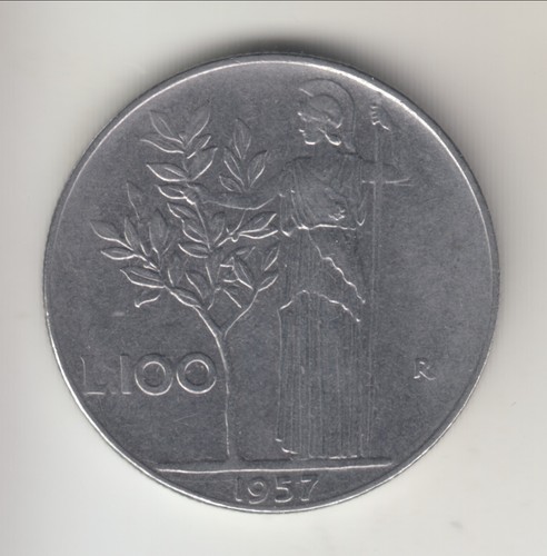 1957-R Italy 100 lire, circulation coinage, decent grade, KM-96.1 - Picture 5 of 6