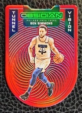 2021 PANINI OBSIDIAN BEN SIMMONS TUNNEL VISION ELECTRIC ETCH RED FLOOD #10 76ERS