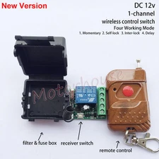 DC 12V Wireless RF Remote Control Turn On/Off Relay Switch Module /w delay