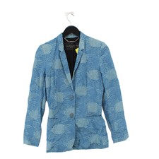 Barbara Bui Women's Jacket Uk 8 Blue Cotton With Elastane, Viscose Overcoat