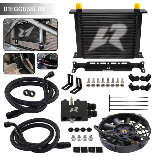 30 Row Oil Cooler Kit For BMW N54 135 135i E82 E90 335i 335xi E92 335is +7'' Fan - Picture 5 of 11