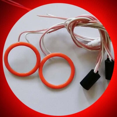 4X Cute Bright 50mm 5Watt RED COB LED Angel Eyes Halo Ring Light Small Lamp 12V
