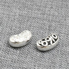 4pcs of 925 Sterling Silver Curved Number Beads for Bracelet Necklace 8 9 10