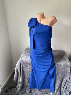 princess polly baby blue dress Navy Geometric Circles Upf50+ Keyhole Halter Maxi Dress - Navy Multicolor - Size L main image 0