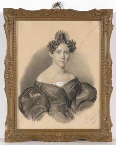 Conrad L'Allemand (1809-1880) "Portrait of a lady", drawing, 1833 - Zdjęcie 1 z 6