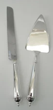 Vintage Towle Silver Plated Cake Knife & Server Set w/ Velvet Storage Box