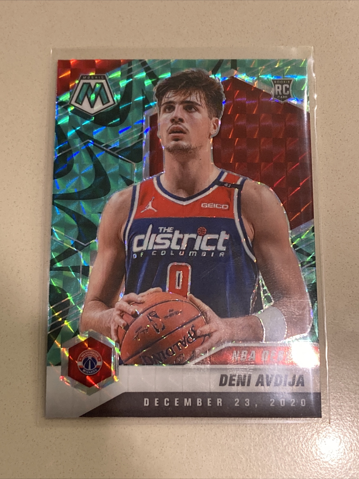 2020-21 Panini Mosaic Mosaic Reactive Green #272 Deni Avdija RC Rookie Debut