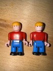 Lot of 2 Vintage Tyco Super Blocks Mini Figure Blonde Male Red Shirt Blue Pants — photo 1
