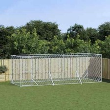 NNEVL Outdoor Dog Kennel Silver 6x2x2 m Galvanised Steel