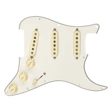 Fender Pre-Wired Strat Pickguard Custom Fat 50's SSS Parchment 11-Hole 099234050