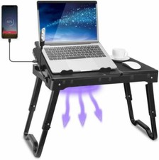 Adjustable Laptop Desk Bed Stand Foldable Table Desk w/ Mouse Pad  Breathe Tray