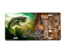 Deer And Bass Hunting License Plate Deer And Bass Hunting License Plate