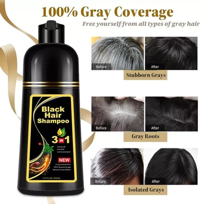 3-in-1 Natural Black Hair Dye Shampoo – Instant Color & Moisturizing Cream (100ml) Free Shipping