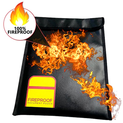 Fireproof /Waterproof Document Bag for Money Important  Storage Valuables 15x11''