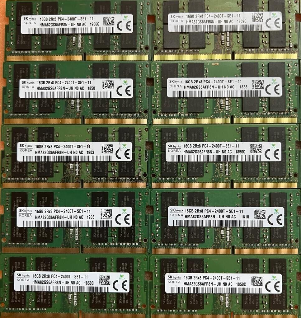 LOT OF 10 SK Hynix 16GB DDR4 2400MHz PC4-19200 SO DIMM