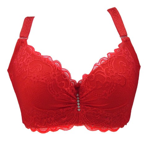 Women's Plunge Bra Push Up Bras Padded Underwear Bralette Floral LaceLarge Bust - Picture 12 of 30