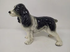 COOPERCRAFT STANDING FIGURINE of BLACK & WHITE COCKER SPANIEL 9" in LENGTH