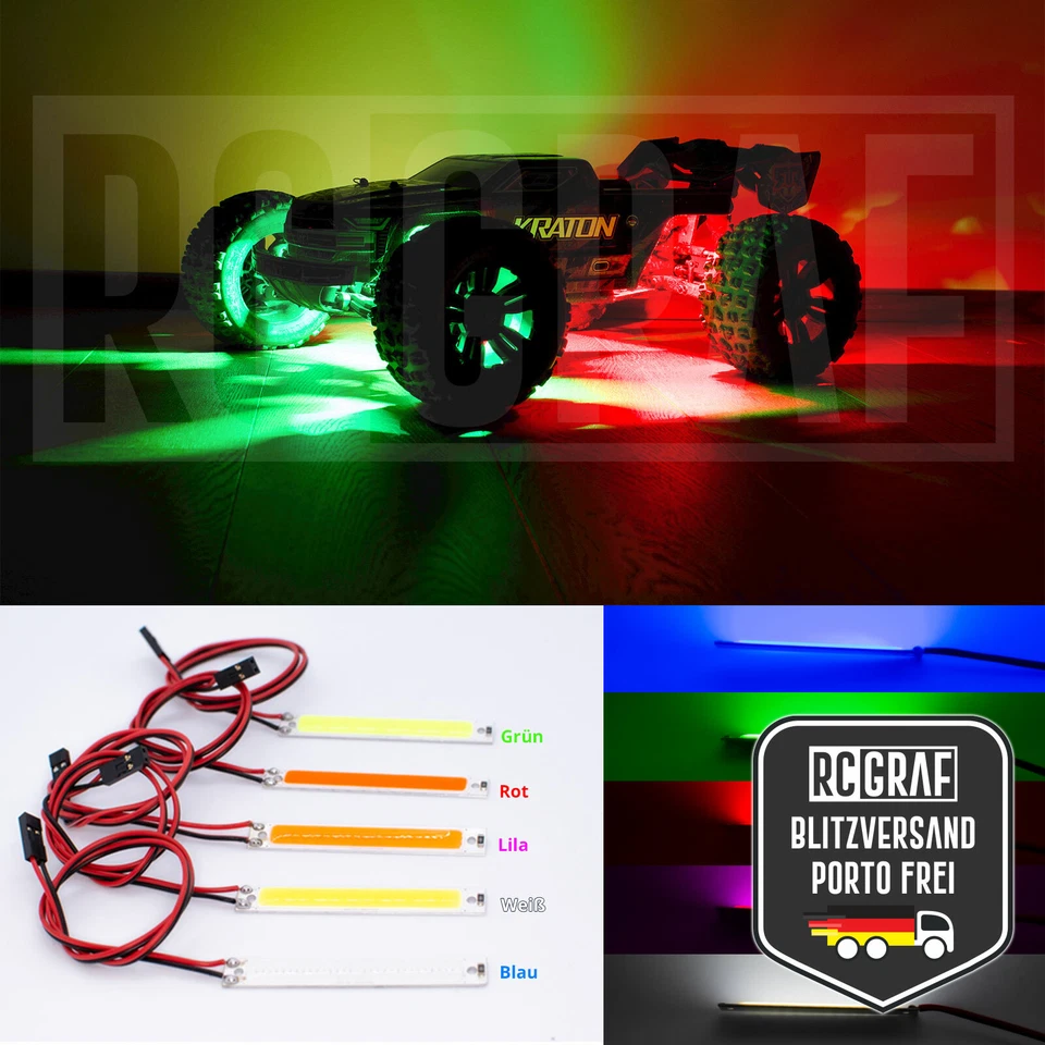 RC LED Lichtleiste Beleuchtung Karosserie Chassis Lampe Drohne Schiff Auto - Bild 1 von 4