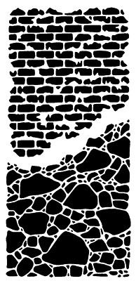 Really Great Stencils, Architecture Distressed, Stone, 5.8'' x 9.8'', Brick Wall