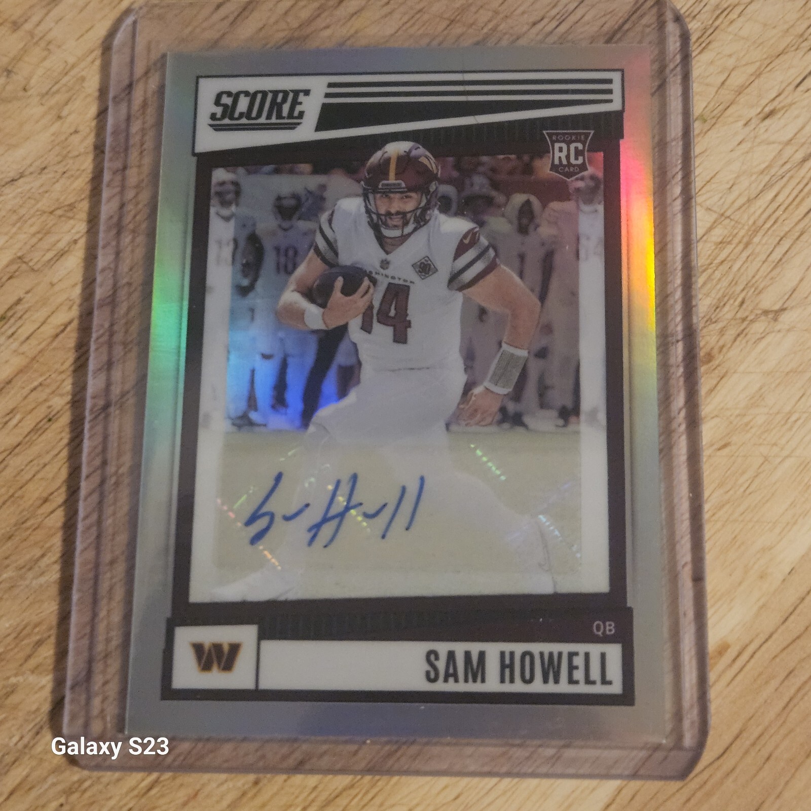 #41/75 2022 Panini Chronicles Score Sam Howell Silver Prizm Auto RC Seahawks