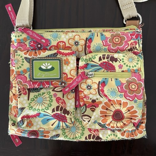 Lily Bloom Busy Bee Yellow Flower Garden Regina Crossbody Bag, 100% Polyester - Picture 5 of 15