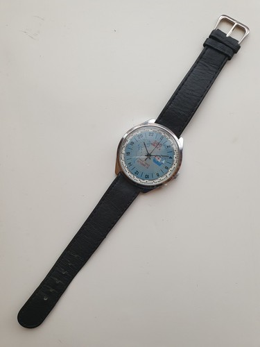 Russian Raketa Worldtimer 24H 500 America in blu inglese - Foto 8 di 8